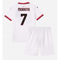 Camiseta AC Milan Alvaro Morata #7 Visitante Equipación para niños 2024-25 manga corta (+ pantalones cortos)